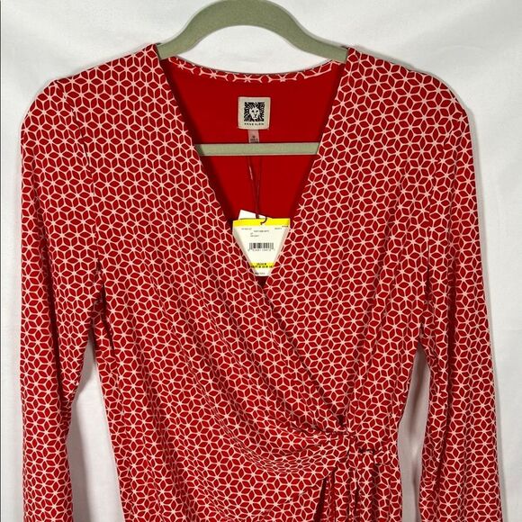 Anne Klein Orange Long Sleeve Wrap Style Top NWT M - Picture 4 of 7
